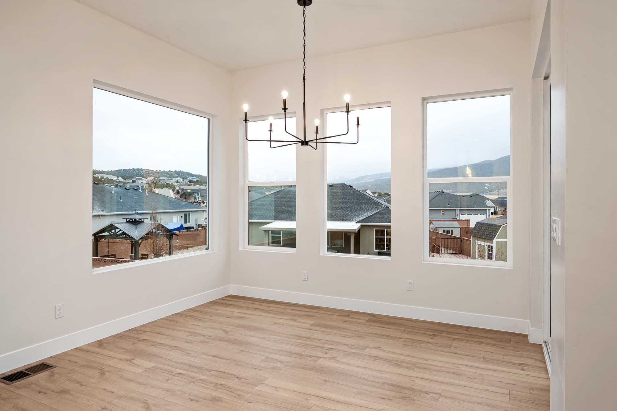 Dining nook with mountain views