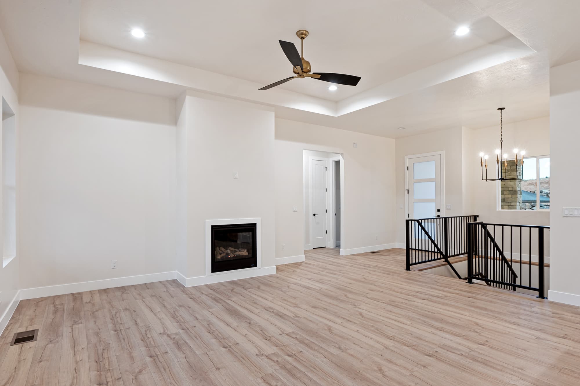 Living room fireplace wall