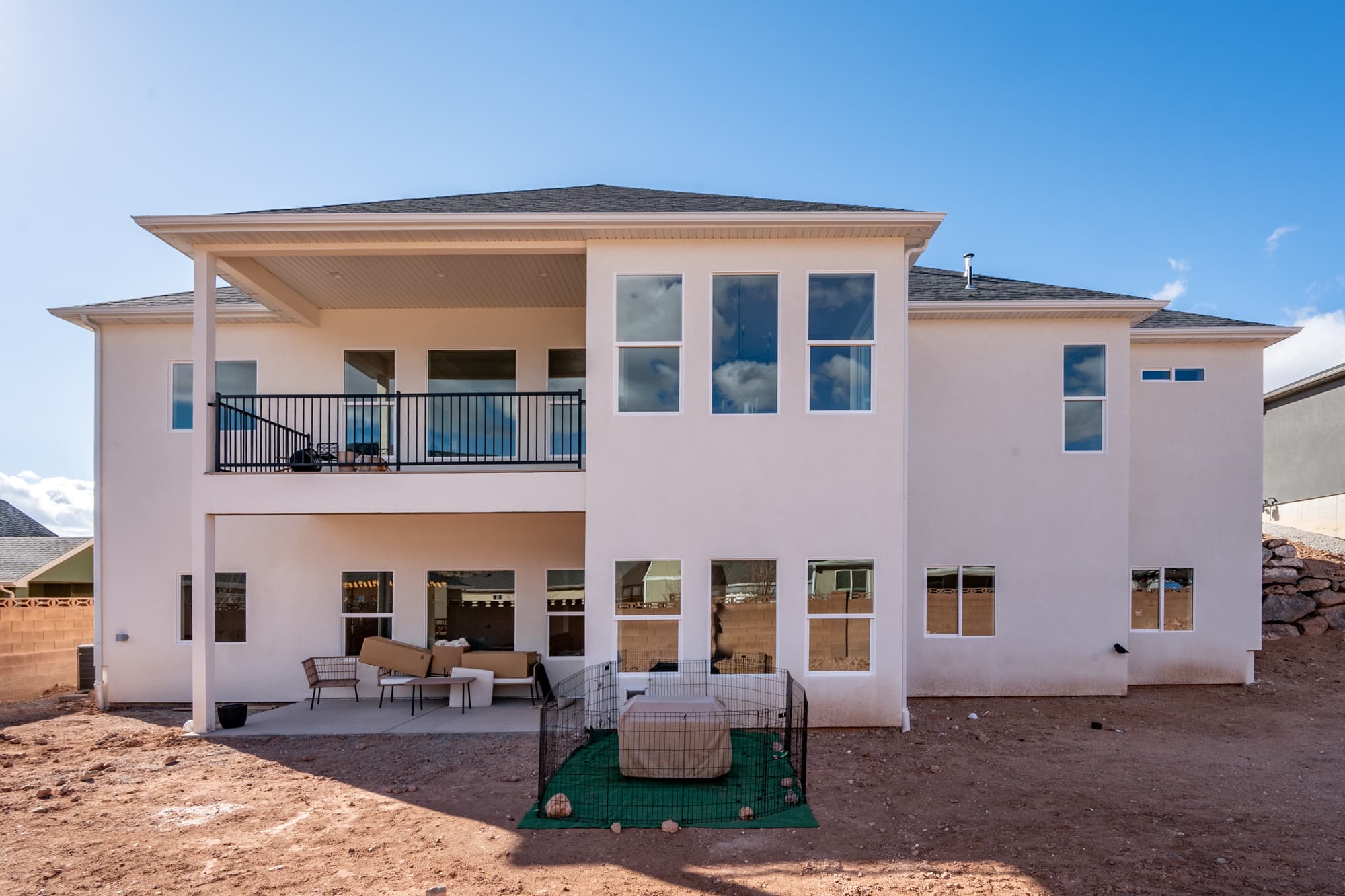 Rear exterior with covered deck