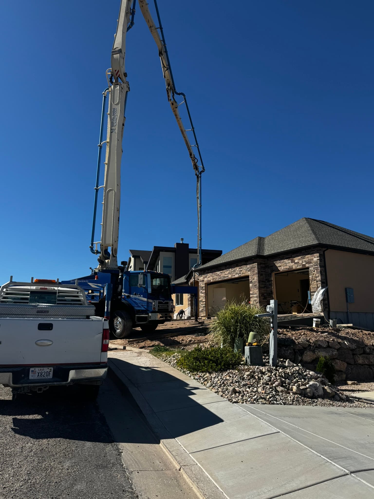 Concrete pump on pour day